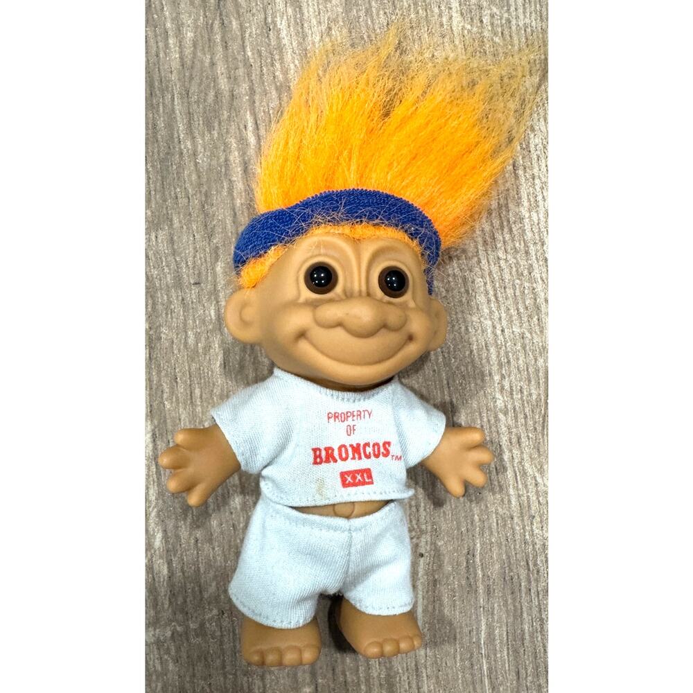 Vintage 1980s Original RUSS Troll Dolls - Lot of 2 Colorado, Denver Broncos - Picture 1 of 6